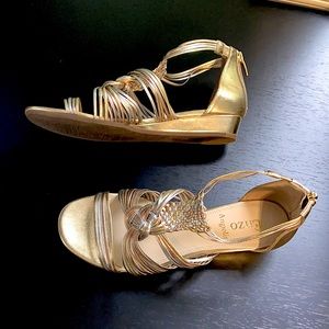 Metallic Gold and silver sandals